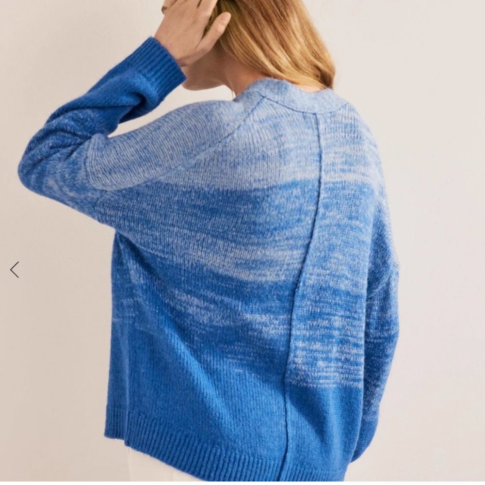 Boden Fluffy Blue Ombre Oversized Cardigan Sweater Wool Alpaca Blend - Picture 5 of 7
